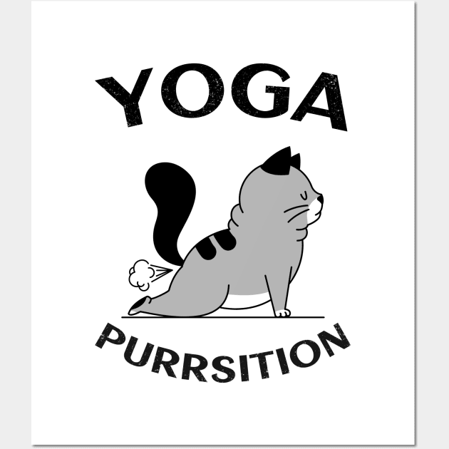 Yoga Cat Wall Art by BlabLabel